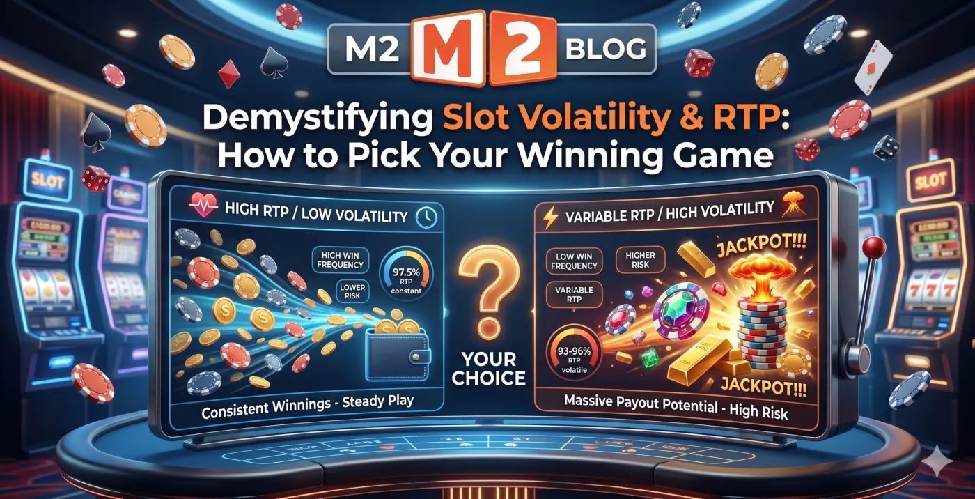 Slot RTP and volatility at M2 Casino